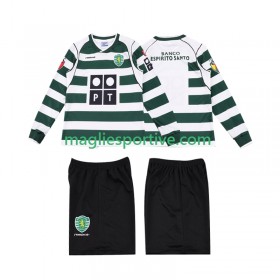 Completo Calcio Sporting CP 2001 2003 Retro Bambino Divisa Prima ML
